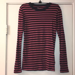 GAP Coral/Navy Basic Long Sleeve Shirt